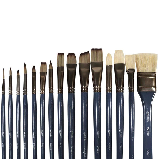 Brush Set in Magnetic Close Wallet 15pc - Mont Marte - Glowish