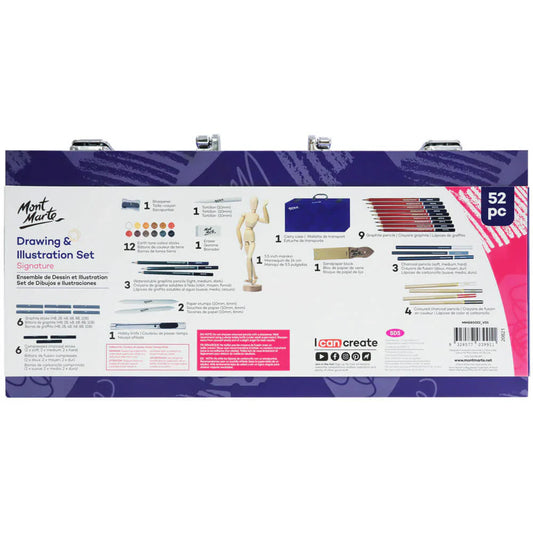 Drawing and Illustration Set Signature 52pc - Mont Marte - Glowish