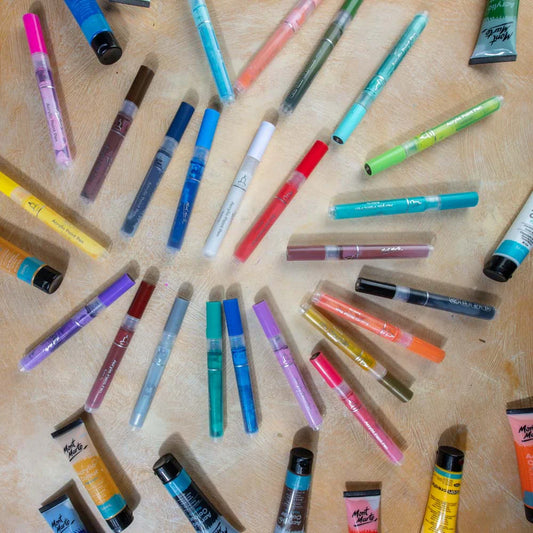 Mont Marte Acrylic Paint Pens Broad Tip in Case 24pc - Glowish
