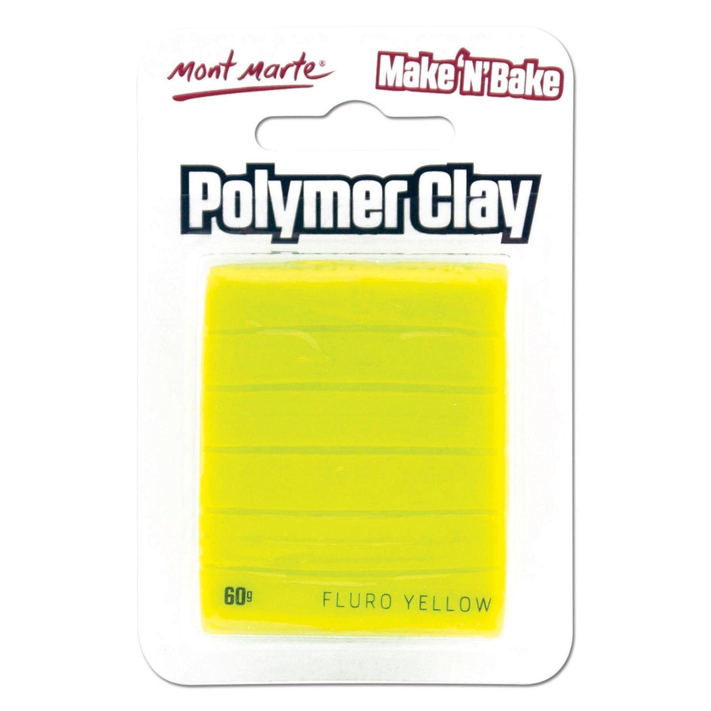 Mont Marte Make n Bake Polymer Clay Signature 60g - Fluro Yellow - Glowish