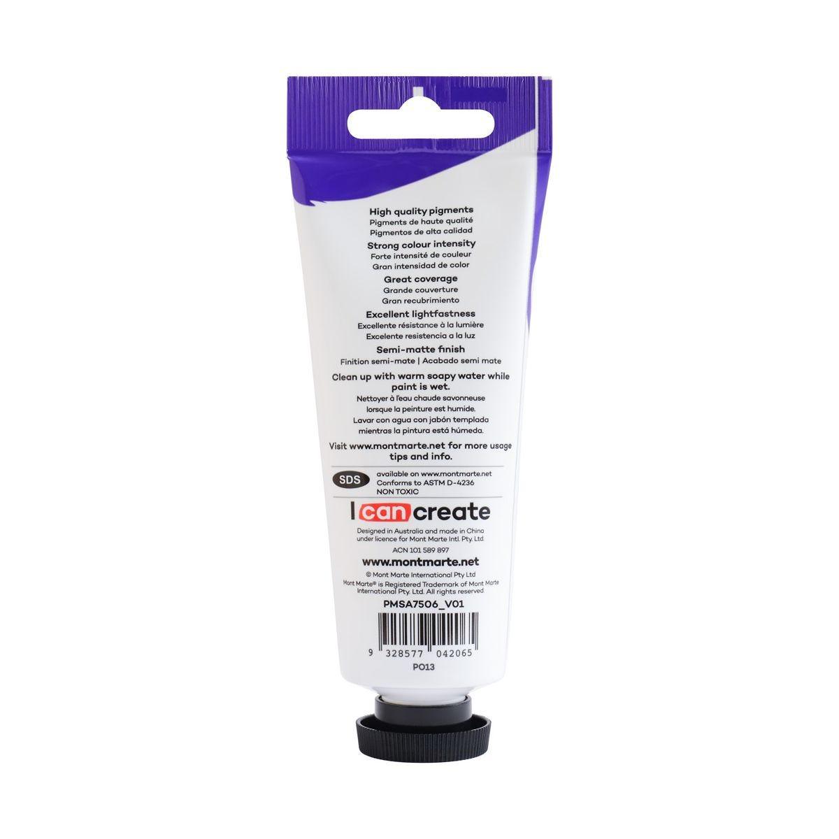 Mont Marte Satin Acrylic Paint Tube 75ml - Orange - ArtSupplies.nz