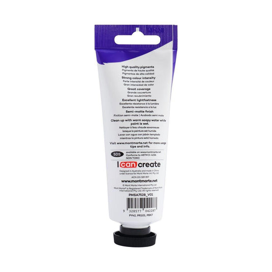 Mont Marte Satin Acrylic Paint Tube 75ml - Raw Umber - ArtSupplies.nz