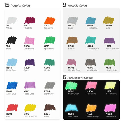 Ohuhu Acrylic Markers 30 Colours - Artsupplies NZ