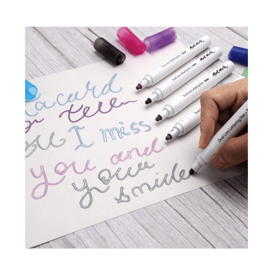 Signature Dual Line Lettering Pens 2mm (0.08in) Tip 6pc - Glowish