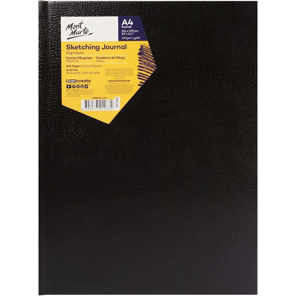 Sketching Journal Croc Finish Signature 150gsm A4 Portrait 100 Page - Glowish