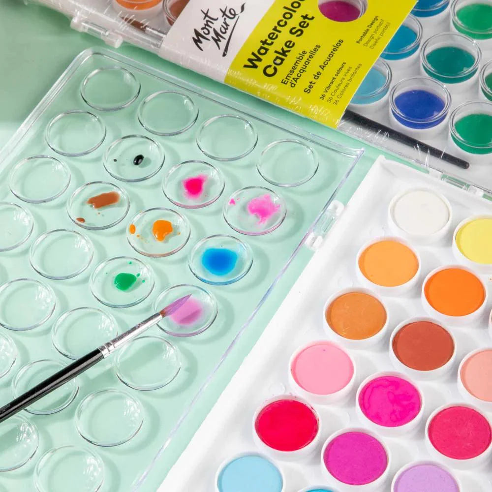 Watercolour Cake Set Discovery 37pc - Mont Marte - Glowish