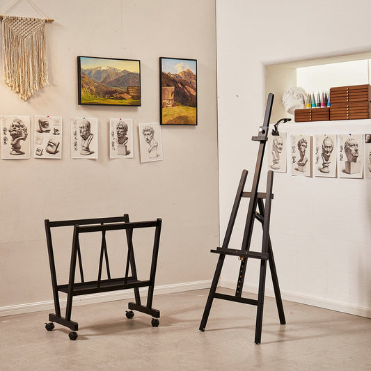 MEEDEN Basic Large A-Frame Studio Easel in black finish