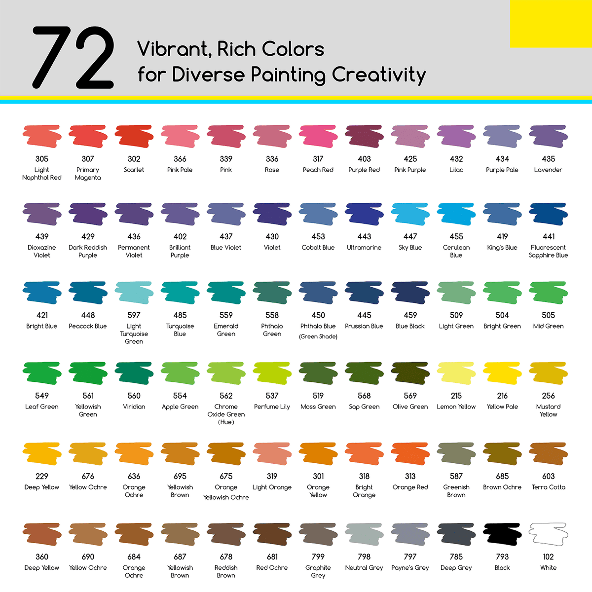 MEEDEN acrylic paint markers brush tip 72 colours box and pens