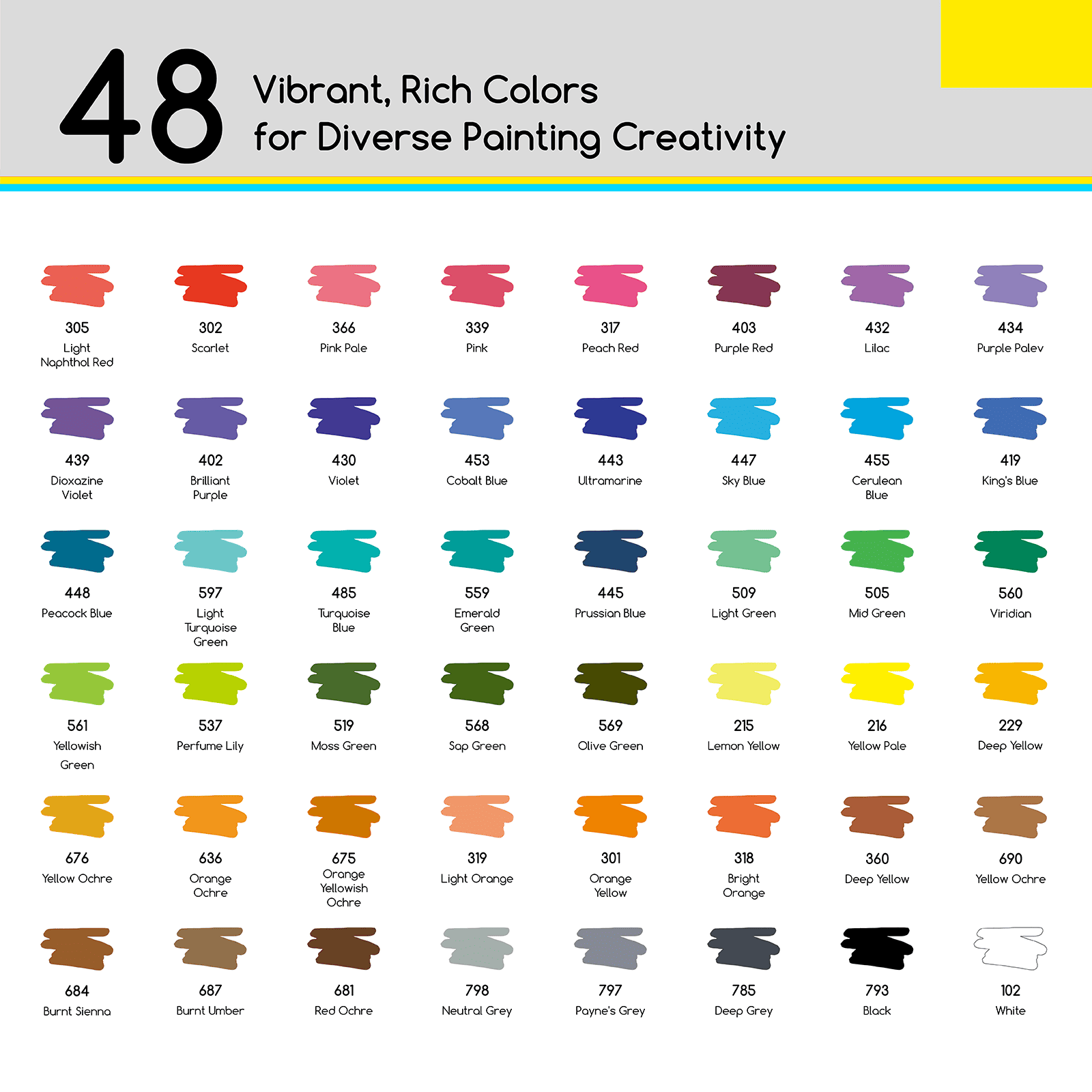 MEEDEN acrylic paint markers brush tip 48 colours box and pens