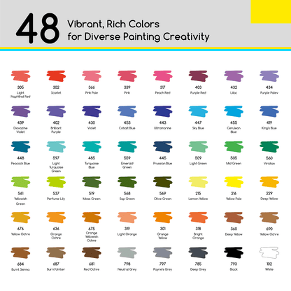 MEEDEN acrylic paint markers brush tip 48 colours box and pens