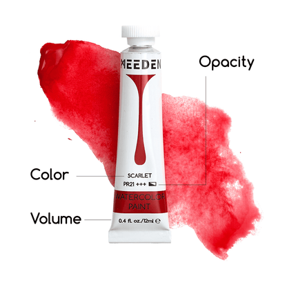 MEEDEN 12 colour watercolour paint set with tubes shown open