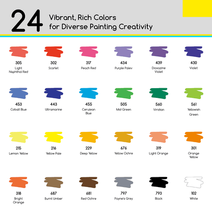 MEEDEN acrylic paint markers brush tip 24 colours box and pens