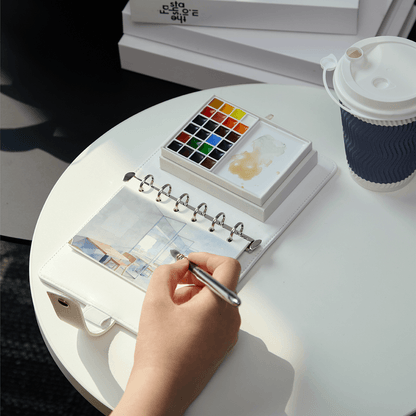 MEEDEN watercolour travel set with paint palette, brush and journal