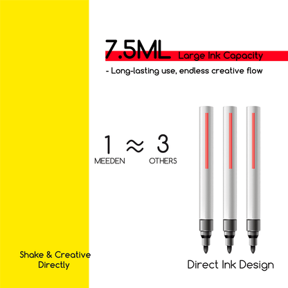 MEEDEN acrylic paint markers brush tip 24 colours box and pens