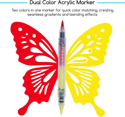 MEEDEN two-colour dual tip acrylic markers 96 colours box set