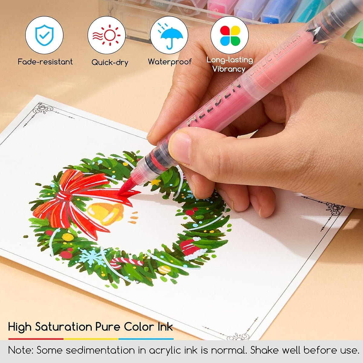 MEEDEN two-colour dual tip acrylic markers 96 colours box set