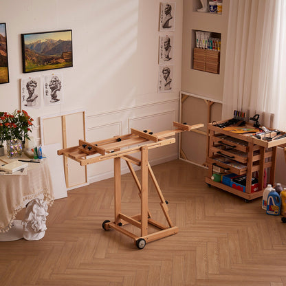 MEEDEN Studio Versatile H-Frame Easel in natural beechwood