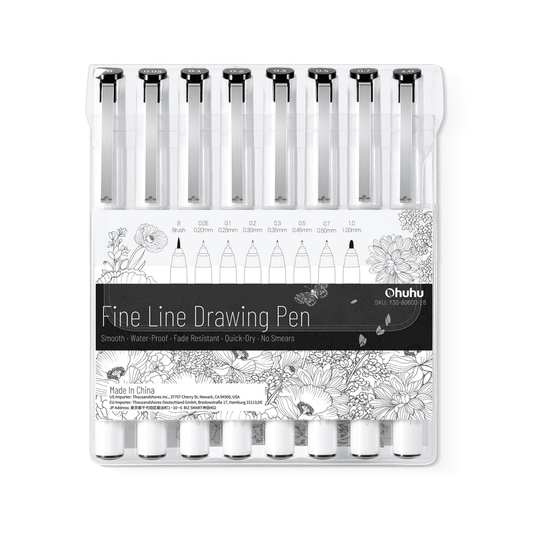 Ohuhu Fineliner Drawing Pens 8 Pack Archival Ink - product shot