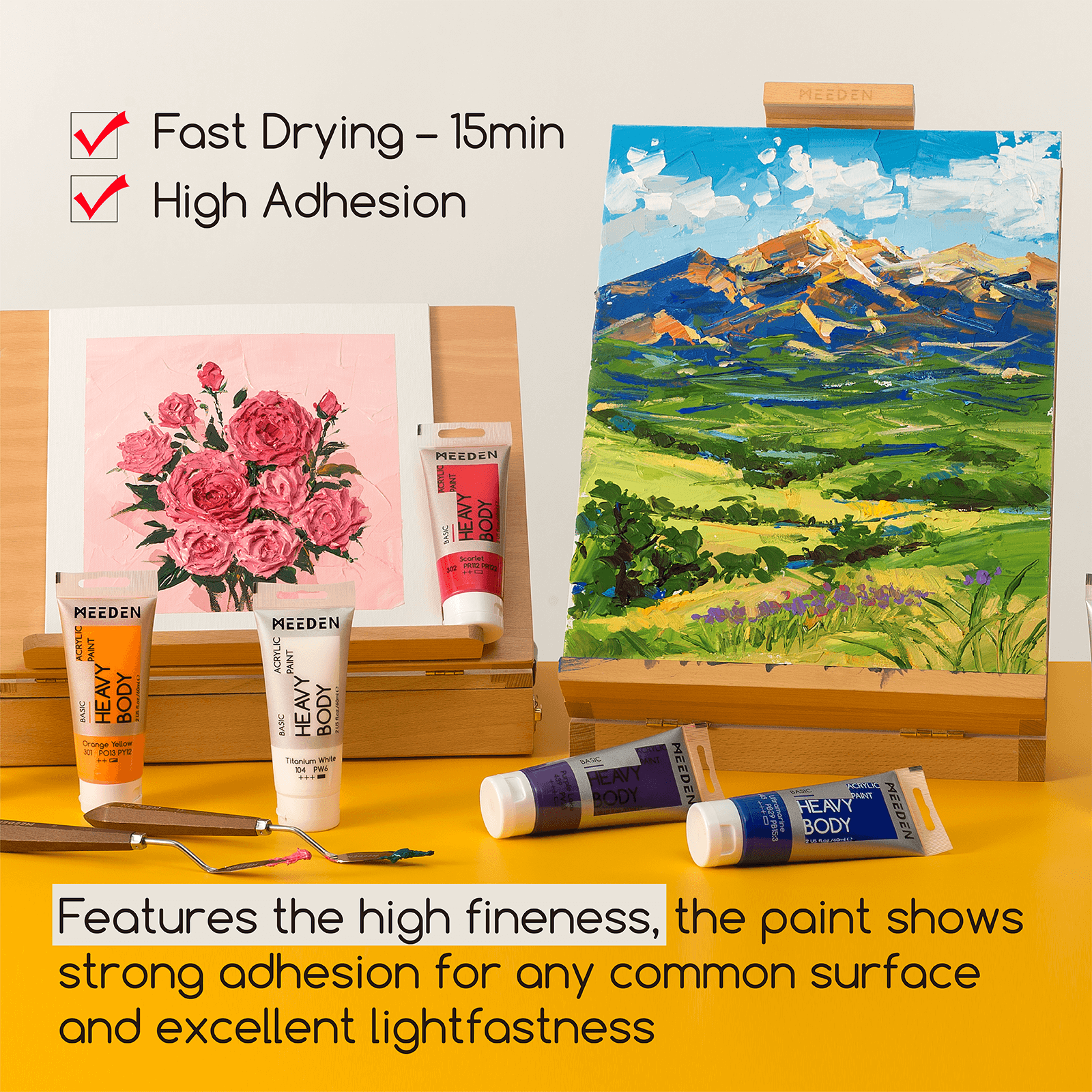 MEEDEN heavy body acrylic paint set 24 x 60ml tubes