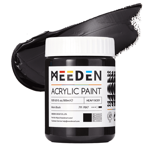 MEEDEN Heavy Body acrylic paint 300ml jar, Mars Black