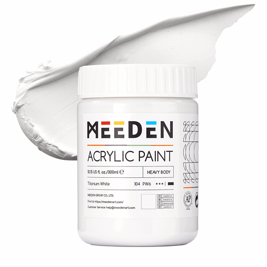 MEEDEN Heavy Body acrylic paint 300ml jar, Titanium White