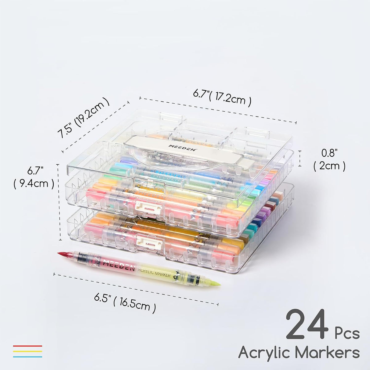 MEEDEN two-colour dual tip acrylic markers 48 colours box set