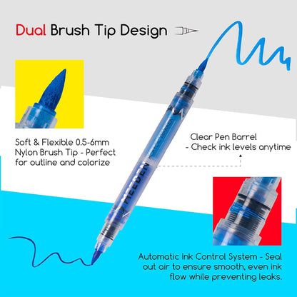 MEEDEN two-colour dual tip acrylic markers 48 colours box set