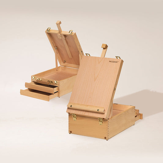 MEEDEN Wood Sketchbox Easel with storage drawers, closed