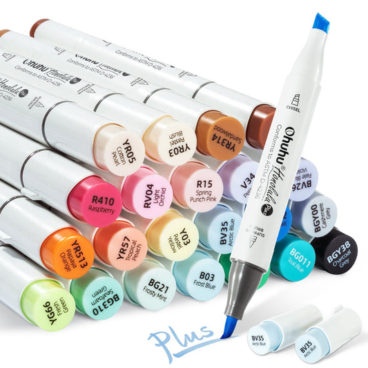 Ohuhu Honolulu Plus 24 alcohol markers colour chart