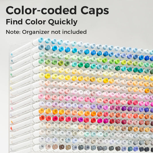 Ohuhu Honolulu 36 Gray Tone alcohol markers colour-coded caps