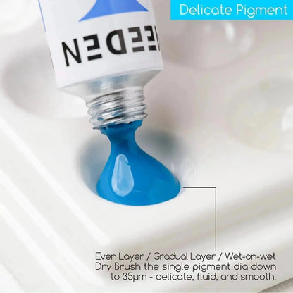 MEEDEN 24 colour watercolour paint set with tubes shown open
