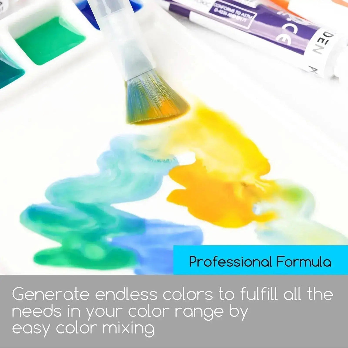 MEEDEN 24 colour watercolour paint set with tubes shown open