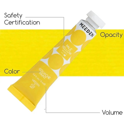MEEDEN 24 colour gouache paint set with tubes shown open