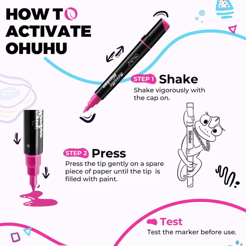 Ohuhu Acrylic Paint Pens 30 Colors colour range