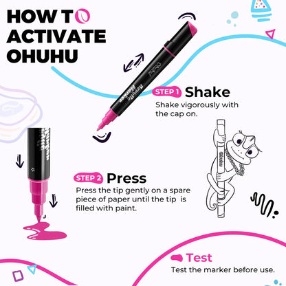 Ohuhu Acrylic Paint Pens 30 Colors colour range