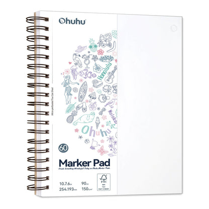 Ohuhu Marker Pad 7.6x10 Large 120LB 200GSM Bleedproof Double-Sided