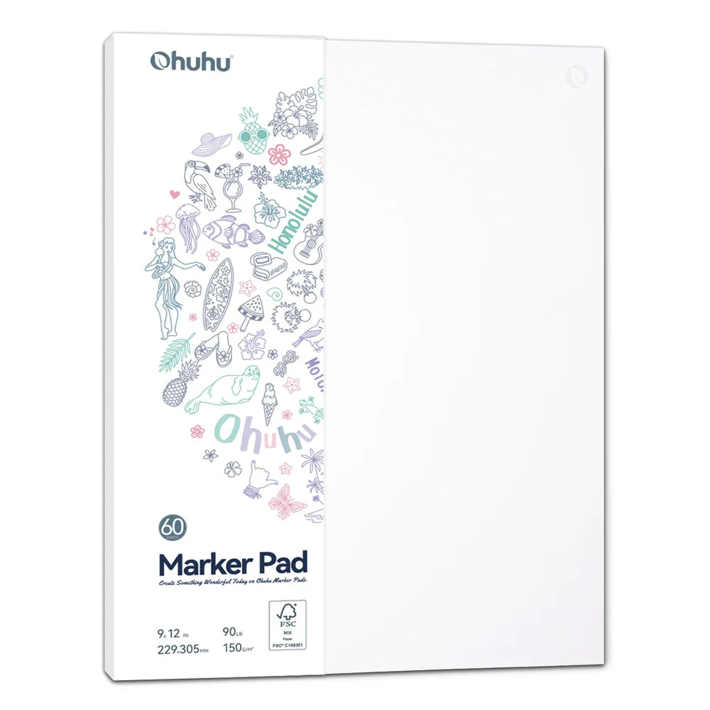 Ohuhu Marker Pad 9x12 120LB 200GSM Bleedproof Double-Sided