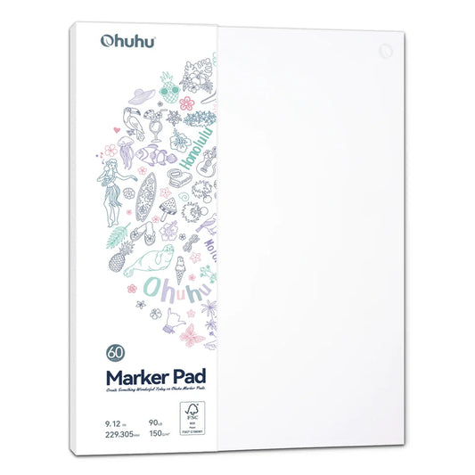 Ohuhu Marker Pad 9x12 120LB 200GSM Bleedproof Double-Sided