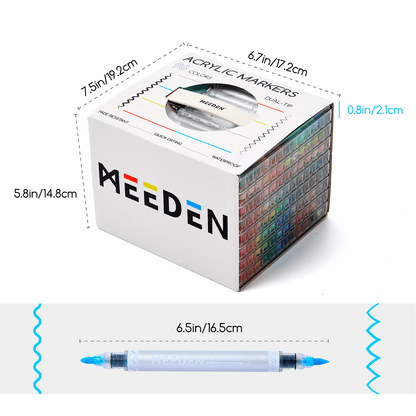 MEEDEN acrylic paint markers dual tip 96 colours box set