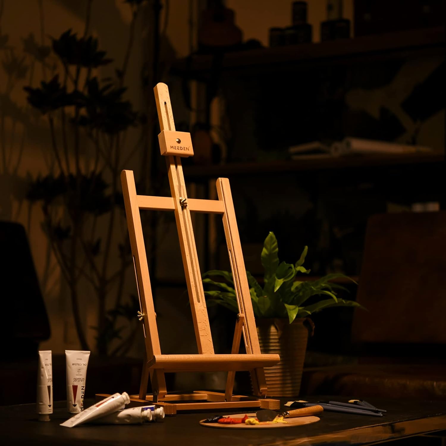 MEEDEN Large Table Easel in natural beechwood, folded flat for storage
