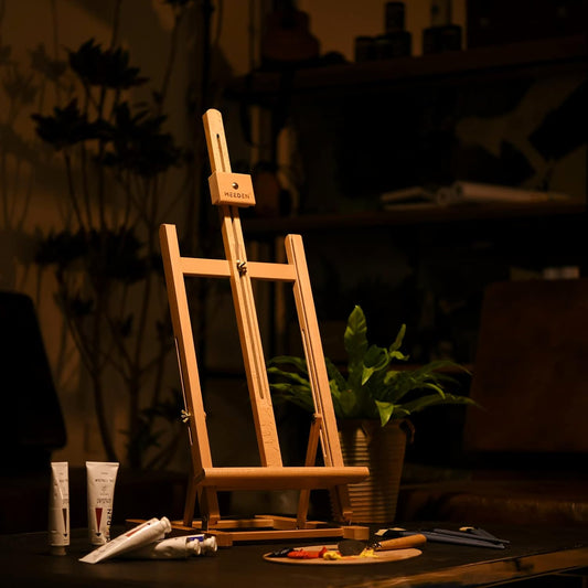 MEEDEN Large Table Easel in natural beechwood, folded flat for storage