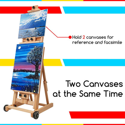 MEEDEN Studio Versatile H-Frame Easel in natural beechwood