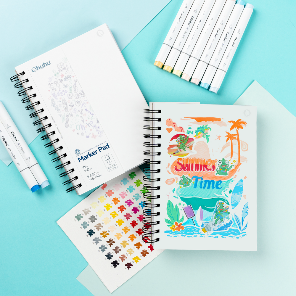 Ohuhu 5.5x8.5 marker pad bleedproof paper detail