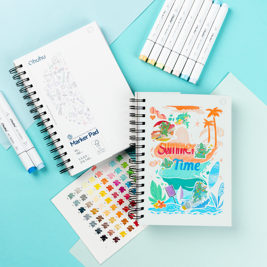 Ohuhu 5.5x8.5 marker pad bleedproof paper detail