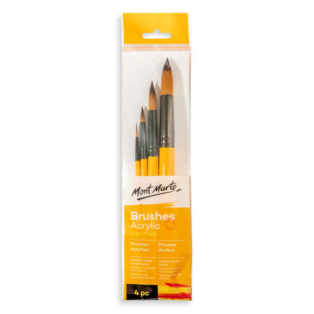 Acrylic Brushes Signature 4pc - Mont Marte