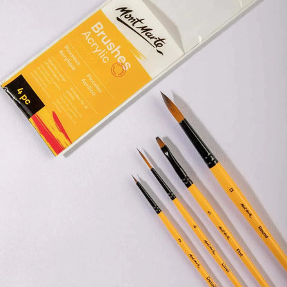 Acrylic Brushes Signature 4pc - Mont Marte - BMHS0009 - Glowish
