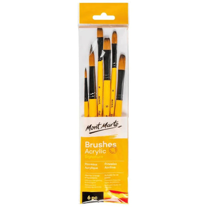 Acrylic Brushes Signature 6pc - Mont Marte - Glowish