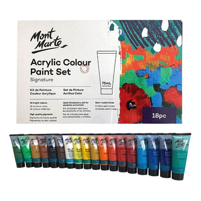 Acrylic Colour Paint Set Signature 18pc x 75ml - Mont Marte