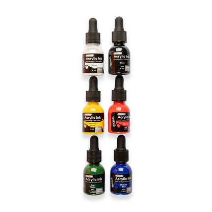 Acrylic Ink Premium 6pc x 20ml - Mont Marte - Glowish