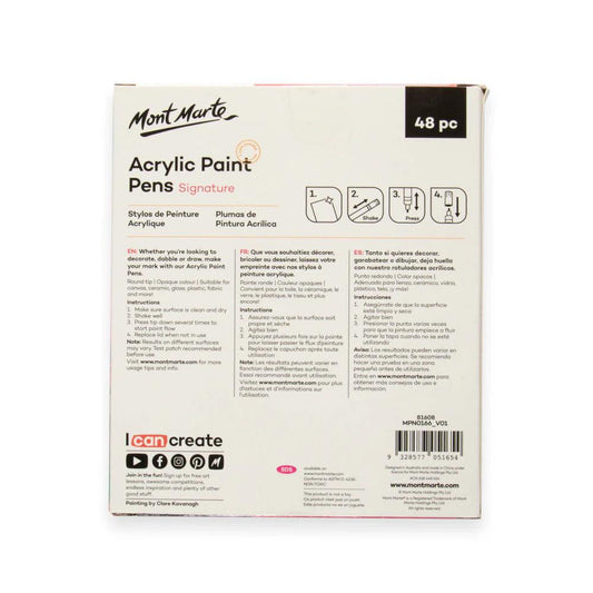 Acrylic Paint Pens Broad Tip 48pc - Mont Marte - Glowish